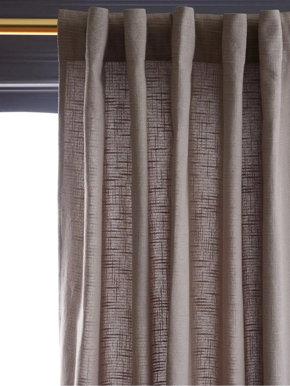 Grey Cotton Slub Lined Curtain Panel 48x96 - Retail $55